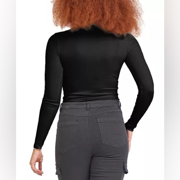 Black TAPE_ Ribbed Turtleneck Top NWT XS - Picture 7 of 7